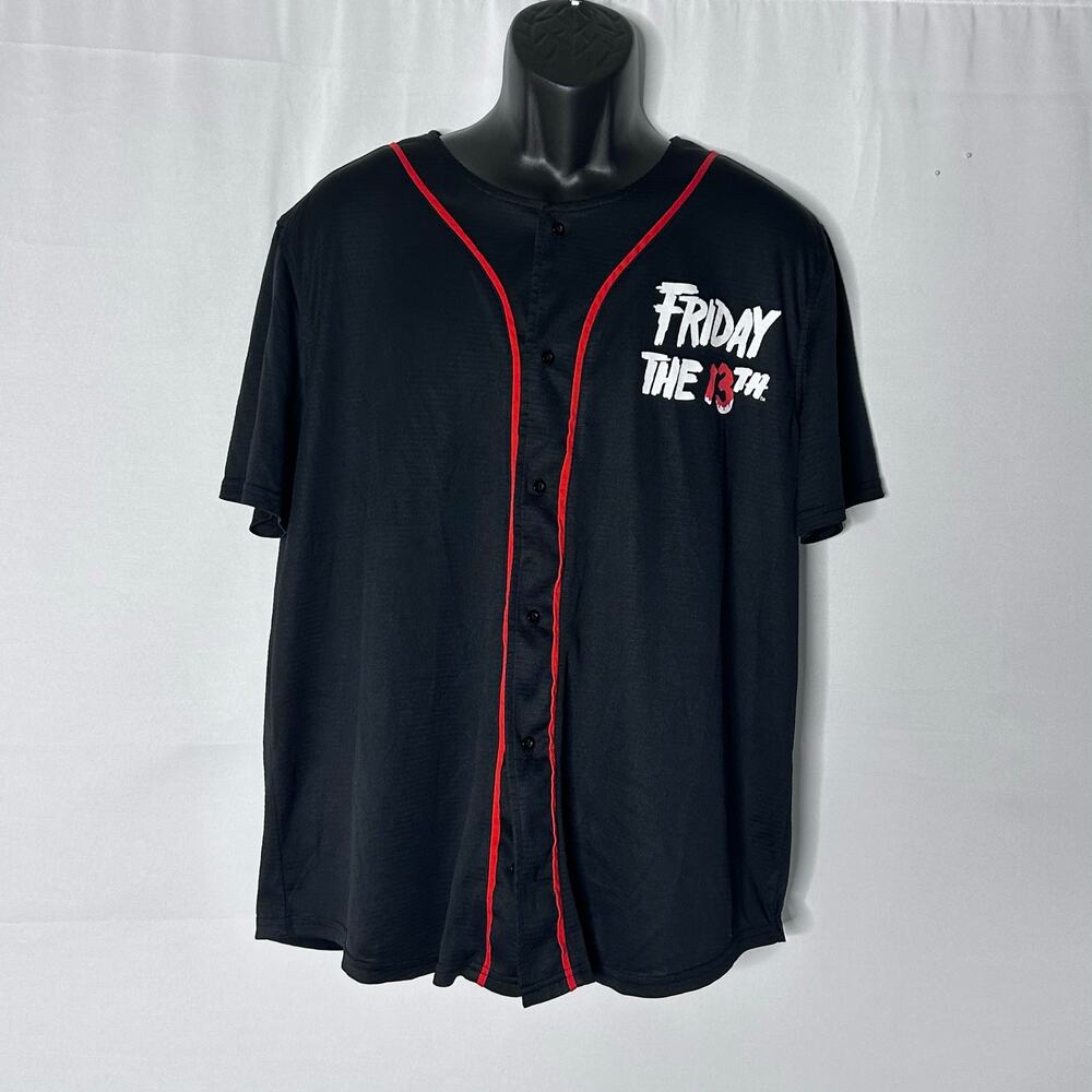 Friday The 13th Baseball Jersey Shirt Large Jason Mask Horror Halloween goth
